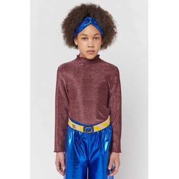 Bobo Choses longsleeve copii culoarea bordo, cu guler