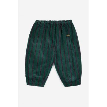 Bobo Choses pantaloni de trening pentru bebeluși culoarea verde, modelator ieftini