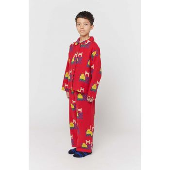 Bobo Choses pijama copii culoarea rosu, modelator de firma originale