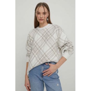 Hollister Co. pulover femei, culoarea alb, light ieftin