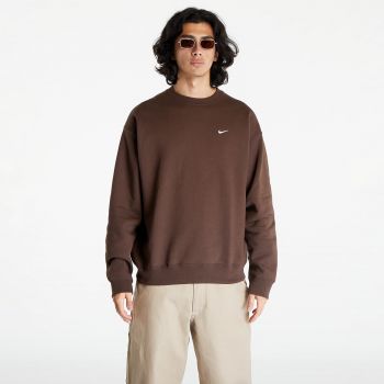 Nike Solo Swoosh Fleece Crew Sweatshirt Baroque Brown/ White ieftin