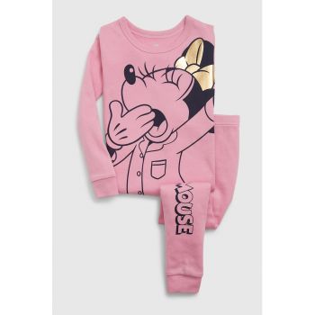 Pijama din bumbac organic cu Minnie Mouse