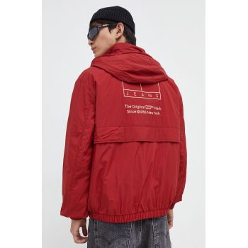 Tommy Jeans geacă bărbați, culoarea bordo, de tranziție DM0DM18349 de firma originala