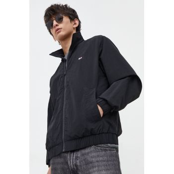 Tommy Jeans geacă bărbați, culoarea negru, de tranziție DM0DM17982