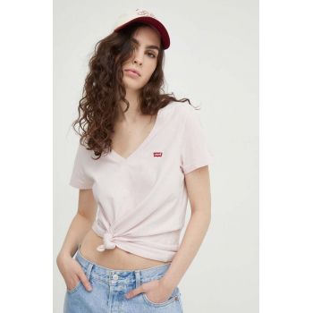 Levi's tricou din bumbac femei, culoarea roz