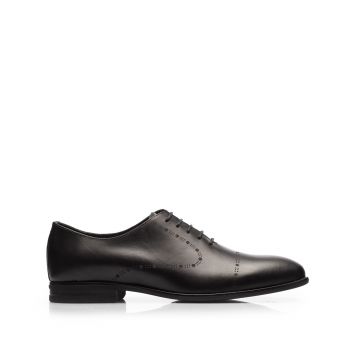 Pantofi barbati eleganti din piele naturala Leofex- 934 Negru Box de firma original