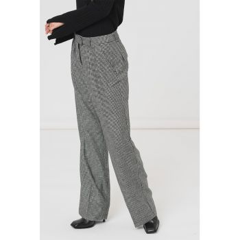 Pantaloni din amestec de lana cu imprimeu houndstooth