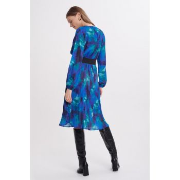 Rochie midi cu model tie-dye