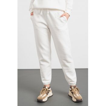 Pantaloni de trening din bumbac cu logo si snur