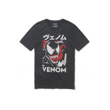 Tricou cu decolteu la baza gatului Marvel Venom Japan Washed Black 5453