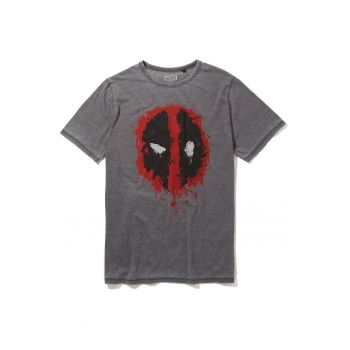 Tricou cu imprimeu Marvel Deadpool Icon Paint Logo Mid Grey 5441