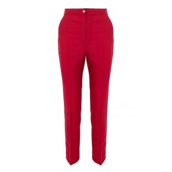 Pantaloni de lana cu talie inalta