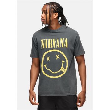 Tricou unisex cu decolteu la baza gatului Nirvana 6301