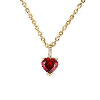 Colier din argint Golden Garnet Heart