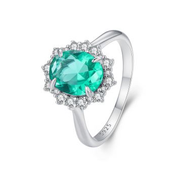 Inel din argint Elegant Green Crystal ieftin