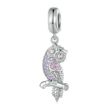 Talisman din argint Sparkling Owl