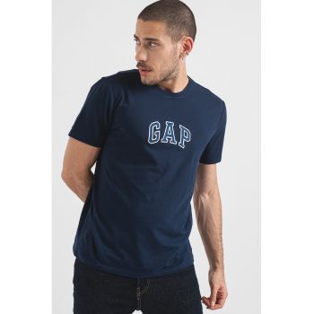 Tricou de bumbac cu logo brodat