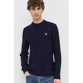 Abercrombie & Fitch pulover din amestec de lana barbati, culoarea albastru marin, light ieftin