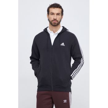 adidas bluză bărbați, culoarea negru, cu glugă, cu imprimeu  IB4029