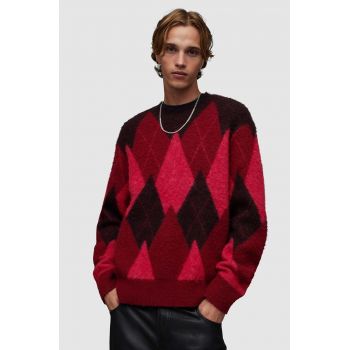 AllSaints pulover de lana Harley barbati, culoarea rosu, călduros de firma original