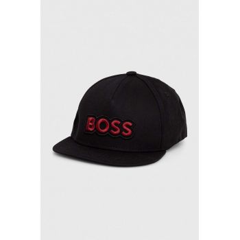 BOSS Orange șapcă de baseball din bumbac culoarea negru, cu imprimeu 50505534 ieftina