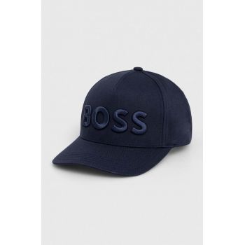 BOSS șapcă culoarea bleumarin, cu imprimeu 50502178 de firma originala