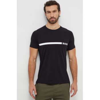 BOSS tricou din bumbac barbati, culoarea negru, cu imprimeu