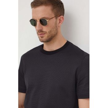 BOSS tricou din bumbac bărbați, culoarea negru, uni 50506175