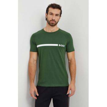 BOSS tricou din bumbac bărbați, culoarea verde, cu imprimeu 50517970