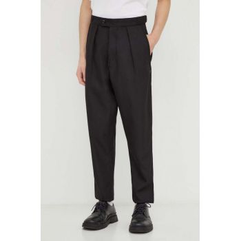 G-Star pantaloni bărbați, culoarea negru, cu fason chinos
