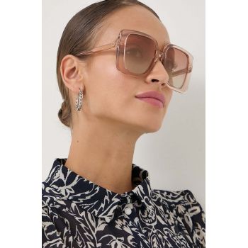 Gucci ochelari de soare femei, culoarea transparent