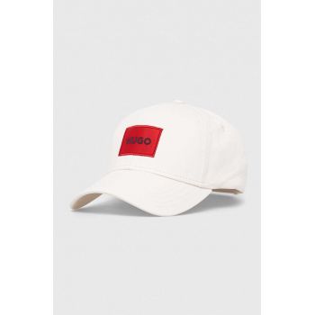 HUGO șapcă de baseball din bumbac culoarea alb, cu imprimeu 50492745 ieftina