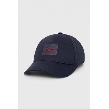 HUGO șapcă de baseball din bumbac culoarea bleumarin, cu imprimeu 50506053 de firma originala