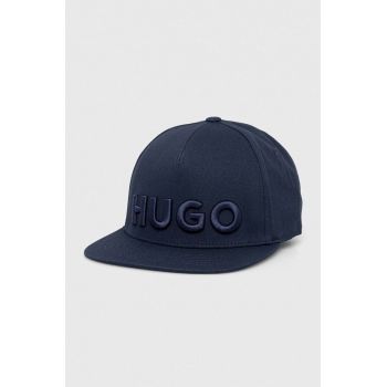 HUGO șapcă culoarea bleumarin, cu imprimeu 50510116 de firma originala