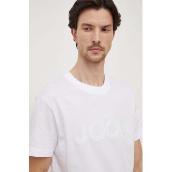 Joop! tricou din bumbac barbati, culoarea alb, cu imprimeu