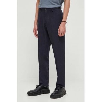 Les Deux pantaloni din lana culoarea albastru marin, drept de firma originali