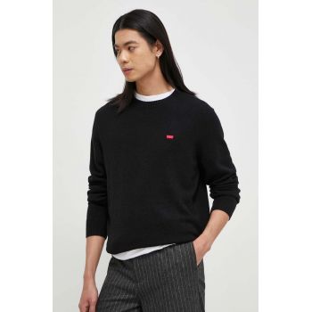 Levi's pulover de lana barbati, culoarea negru, light de firma original