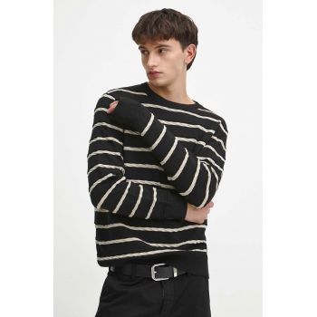 Medicine pulover de bumbac barbati, culoarea negru, light de firma original