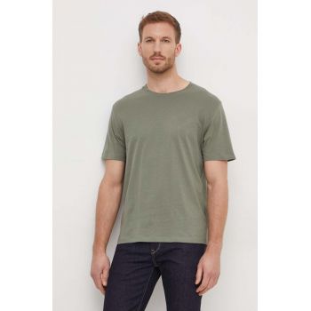 Pepe Jeans tricou din bumbac Connor barbati, culoarea verde, neted de firma original