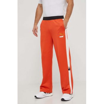 Puma pantaloni de trening culoarea portocaliu, modelator de firma originali