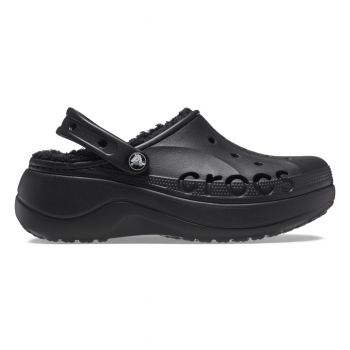 Saboti Crocs Baya Platform Lined Clog Negru - Black