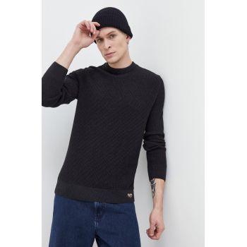 Superdry pulover de bumbac culoarea negru ieftin