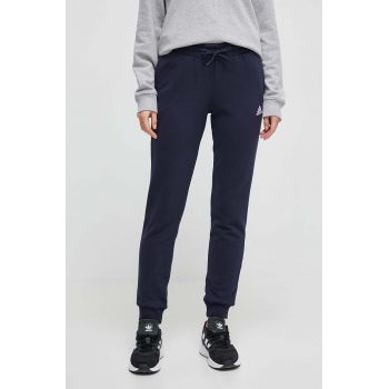 adidas pantaloni de trening din bumbac culoarea bleumarin, cu imprimeu IC6869 de firma original