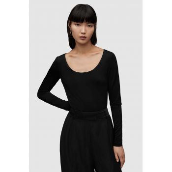 AllSaints longsleeve Katlyn femei, culoarea negru