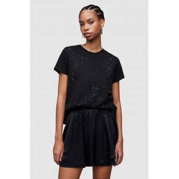 AllSaints tricou din bumbac Star femei, culoarea negru