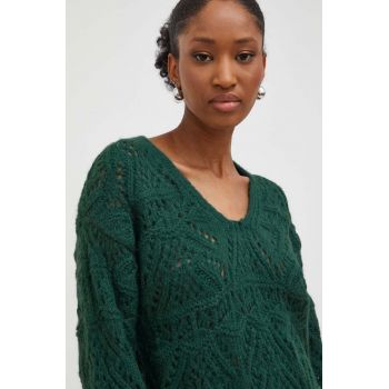 Answear Lab pulover de lana culoarea verde, călduros ieftin