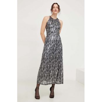 Answear Lab rochie culoarea argintiu, maxi, drept