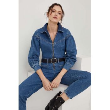Answear Lab salopeta jeans culoarea albastru marin