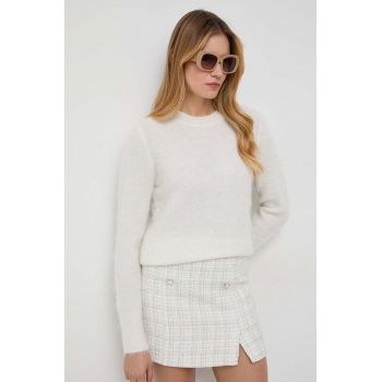 BOSS pulover de lână femei, culoarea bej, călduros 50505702