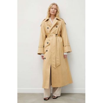 By Malene Birger palton femei, culoarea bej, de tranzitie, cu doua randuri de nasturi de firma original